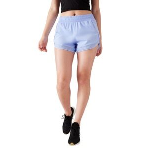 Athleta Sky Blue Mesh Racer Run Athletic Shorts